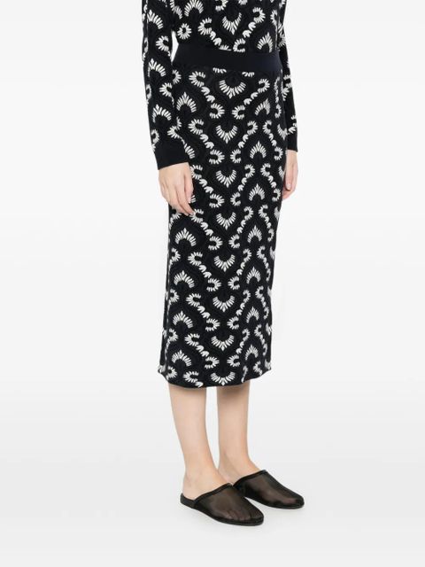 Max Mara patterned midi skirt - Blue