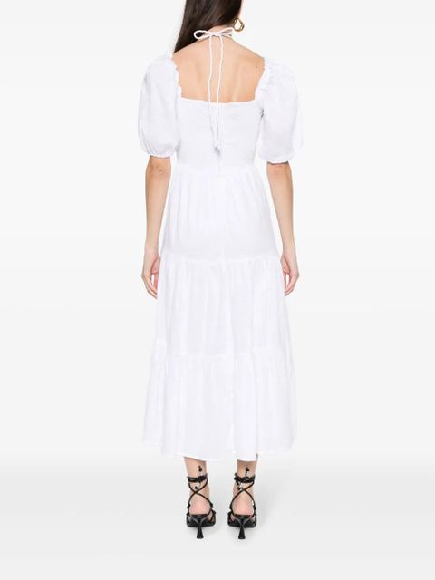 Faithfull the Brand Palacio halterneck linen midi dress - White