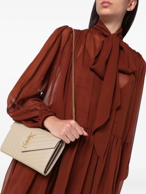 Saint Laurent Envelope chain wallet - Neutrals - zdjęcie produktu nr 2