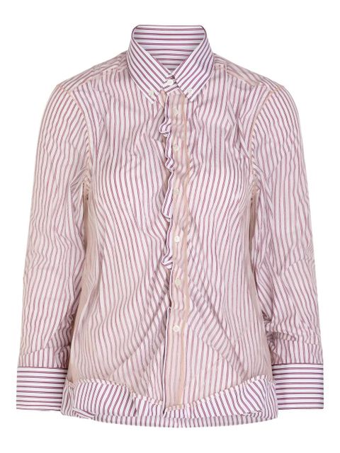 Maison Margiela striped ruffled shirt - White - zdjęcie produktu nr 1