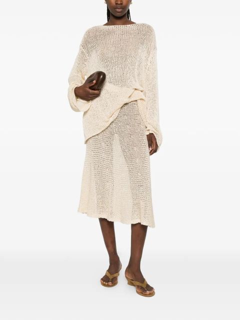 KHAITE Davet open-knit top - Brown - zdjęcie produktu nr 2