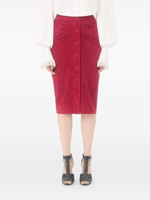 Valentino Garavani suede skirt - Red