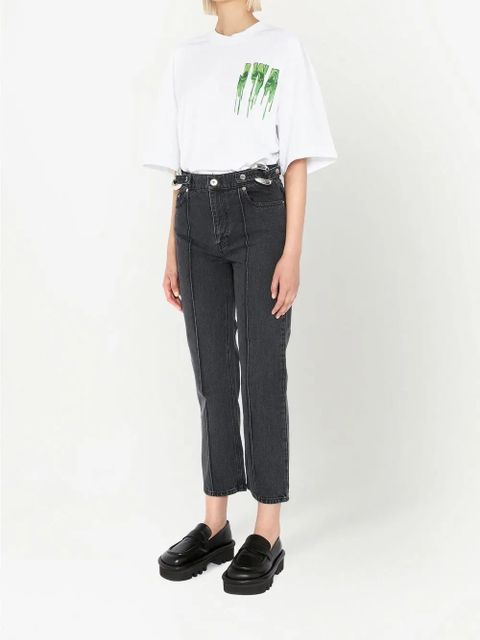 JW Anderson chain-detail straight leg cropped jeans - Black