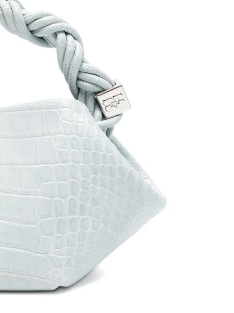 GANNI croco twisted bou mini satchel - Blue