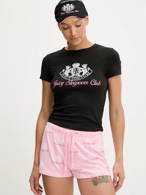 Juicy Couture komplet piżamowy JUICY SLEEPOVER CLUB SHORT PYJAMA SET damska kolor czarny JCLPJ225501 - zdjęcie produktu nr 1