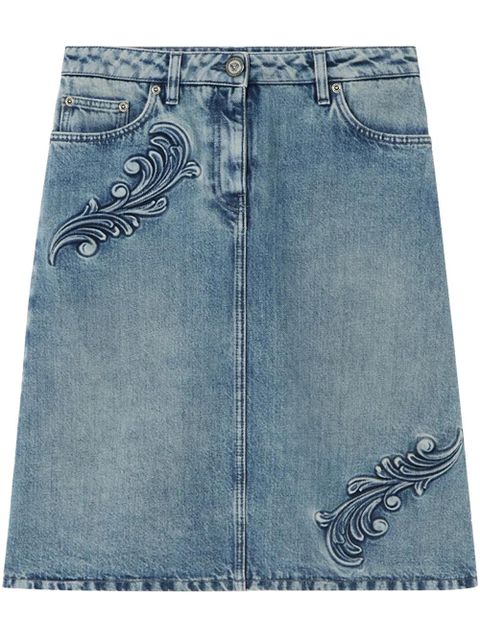 Versace Barocco denim A-line midi skirt - Blue - zdjęcie produktu nr 1