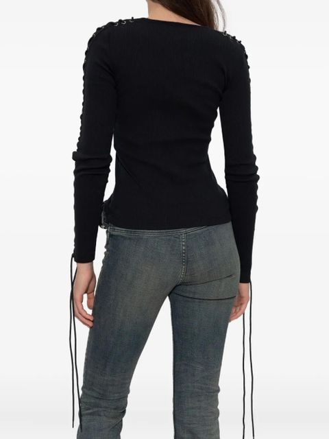 Balenciaga Eyelet lace-up top - Black