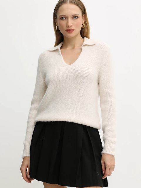 Morgan sweter z domieszką alpaki damski kolor beżowy lekki MCLO - zdjęcie produktu nr 1