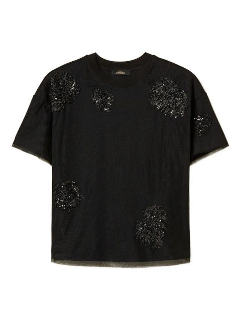 TWINSET embroidery T-shirt - Black - zdjęcie produktu nr 1