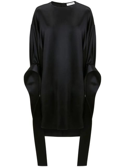JW Anderson Tab Sleeve satin-finish minidress - Black - zdjęcie produktu nr 1