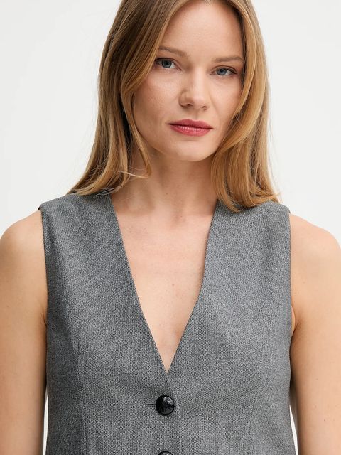 Gaudi kamizelka kolor szary jednorzędowa 521FD35017