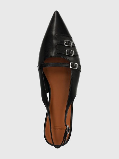 Vagabond Shoemakers baleriny skórzane HERMINE kolor czarny z odkrytą piętą 5533.101.20