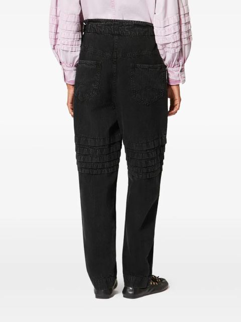 MARANT ÉTOILE Mellya ruffled-detail trousers - Black