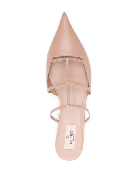 Valentino Garavani Rockstud Wispy leather mules - Neutrals - zdjęcie produktu nr 2