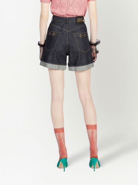 Gucci high-rise denim shorts - Blue