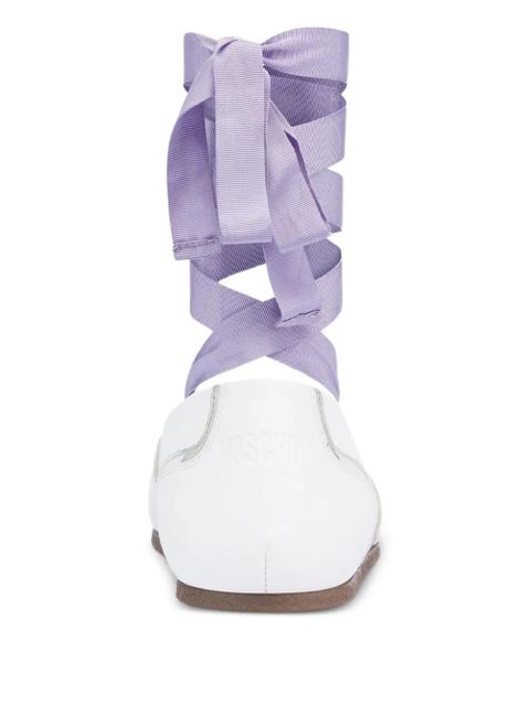 Moschino panelled ballet flats - White