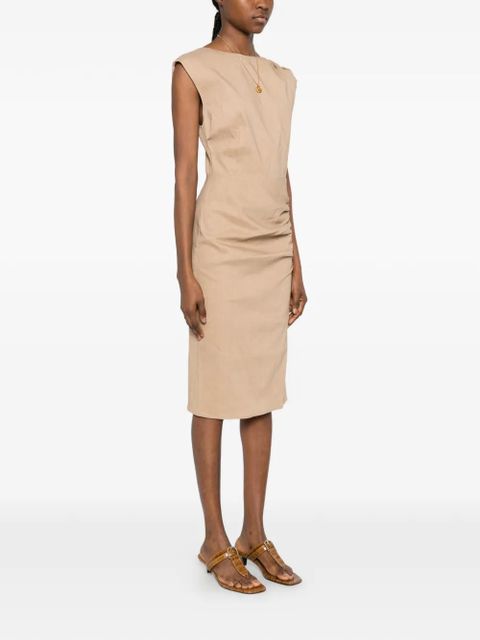 PINKO Alissa ruched mini dress - Neutrals