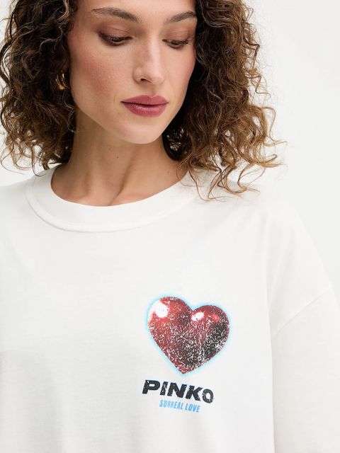 Pinko t-shirt bawełniany damski kolor biały 105538 A2TJ