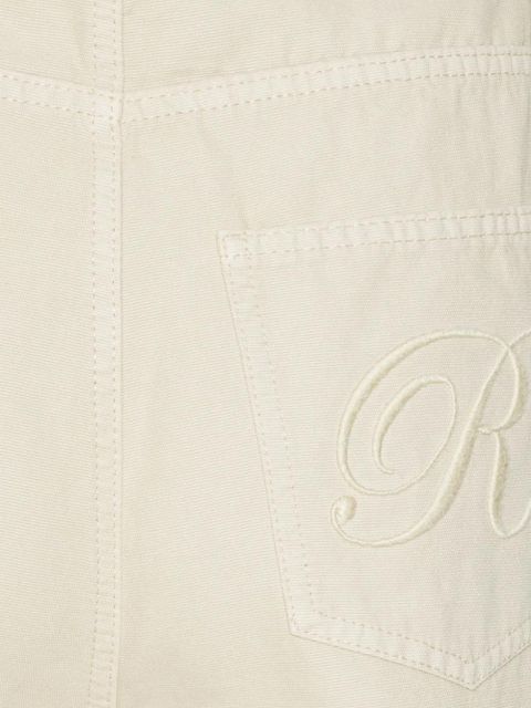 ROTATE BIRGER CHRISTENSEN R-embroidery cotton straight-leg jeans - Neutrals