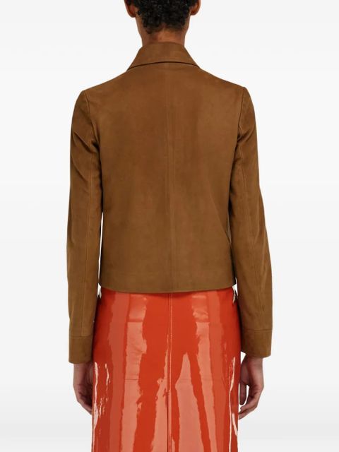 Ferragamo boxy nubuck jacket - Brown