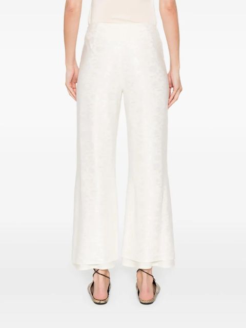 Jil Sander flower-jacquard trousers - Neutrals