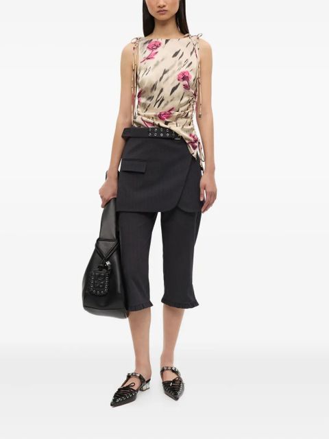 GANNI floral-print blouse - Neutrals