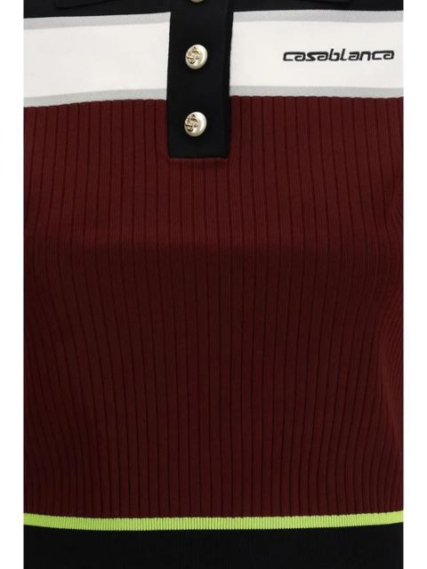 Casablanca stripe-detail polo shirt - Red