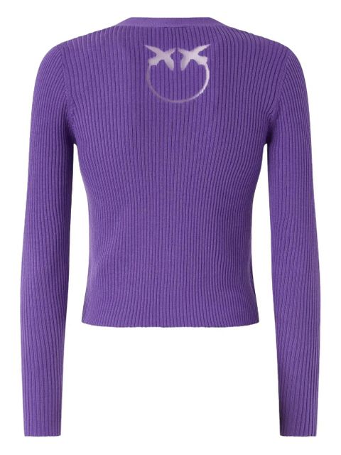 PINKO ribbed logo-detailed cardigan - Purple - zdjęcie produktu nr 2