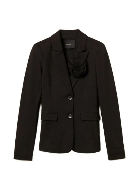 TWINSET floral-brooch blazer - Black - zdjęcie produktu nr 1