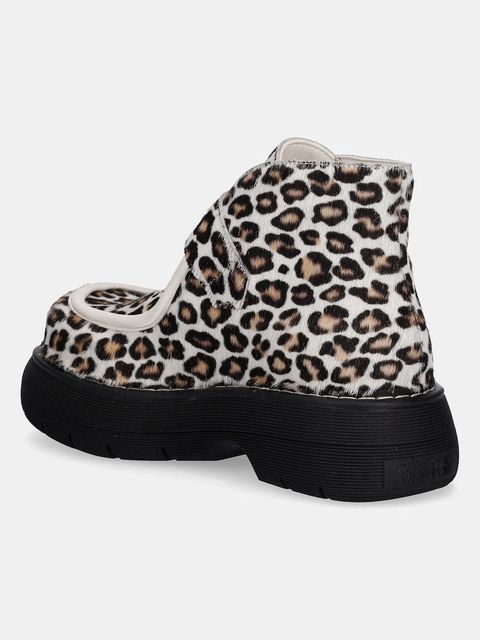 MSGM botki zamszowe damskie kolor beżowy na płaskim obcasie 3941MDS857 936