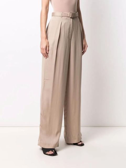 Self-Portrait belted wide-leg trousers - Neutrals