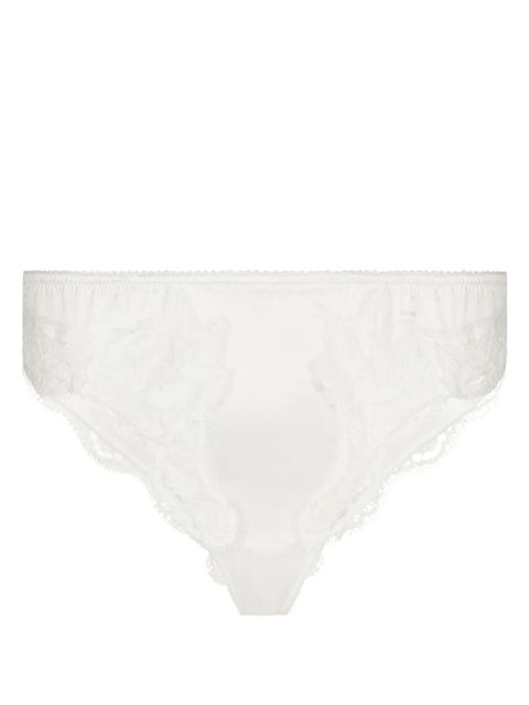 Dolce & Gabbana lace-trim satin thong - White - zdjęcie produktu nr 1