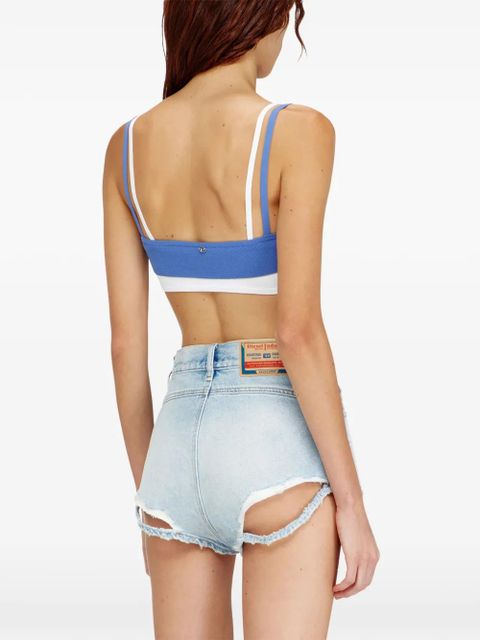 Diesel M-Zelda ribbed panelled top - Blue