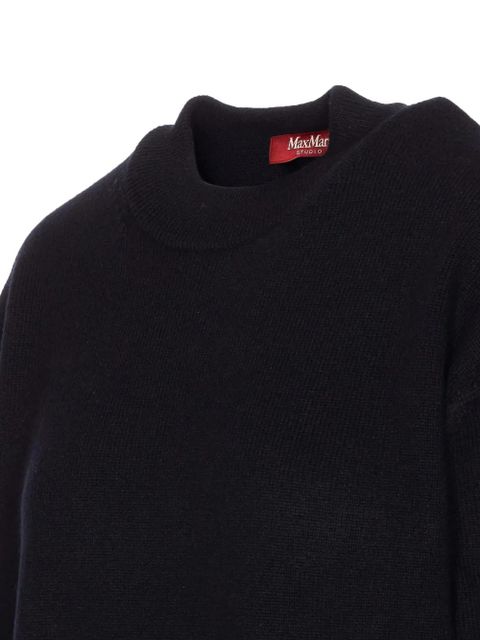 Max Mara crew-neck side-split sweater - Black