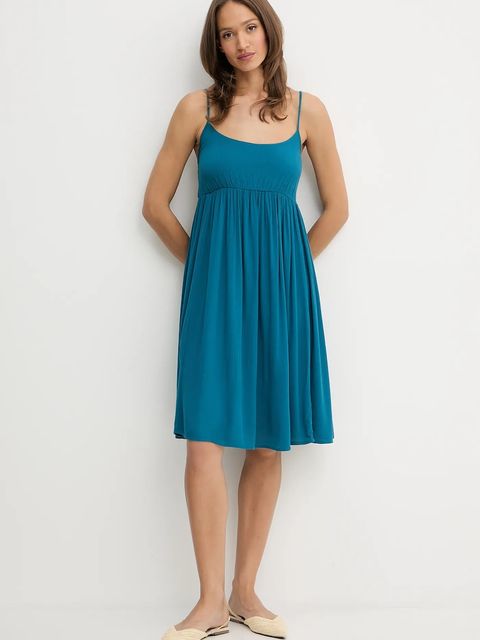 United Colors of Benetton sukienka kolor turkusowy mini rozkloszowana 4VW95V028