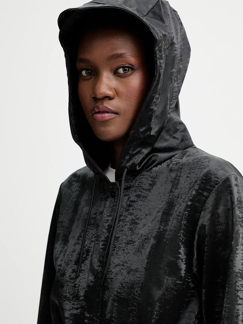 Rains kurtka 12040 A-Line Longer W Jacket kolor czarny przejściowa 12040