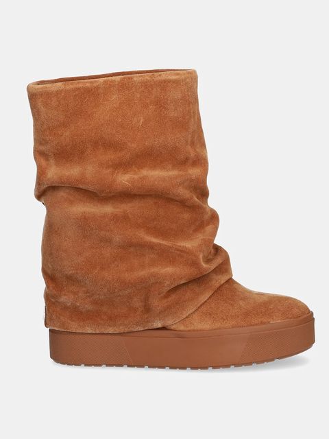 Guess śniegowce zamszowe GUINNA kolor brązowy FLFGUI SUE10 - zdjęcie produktu nr 2