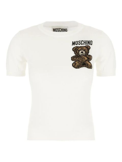 Moschino Teddy-embellished T-shirt - White - zdjęcie produktu nr 1
