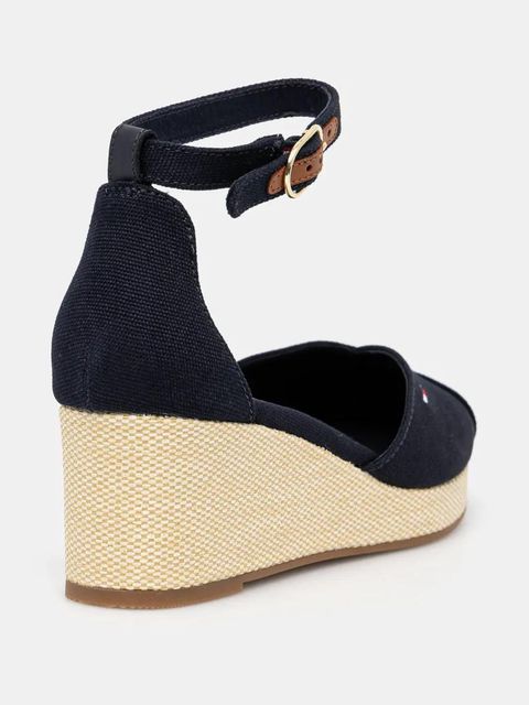 Tommy Hilfiger espadryle FLAG CLOSED TOE MID WEDGE ESPAD kolor granatowy FW0FW08657