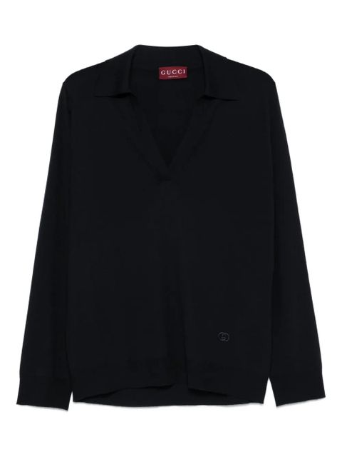 Gucci polo-neck logo top - Blue - zdjęcie produktu nr 1