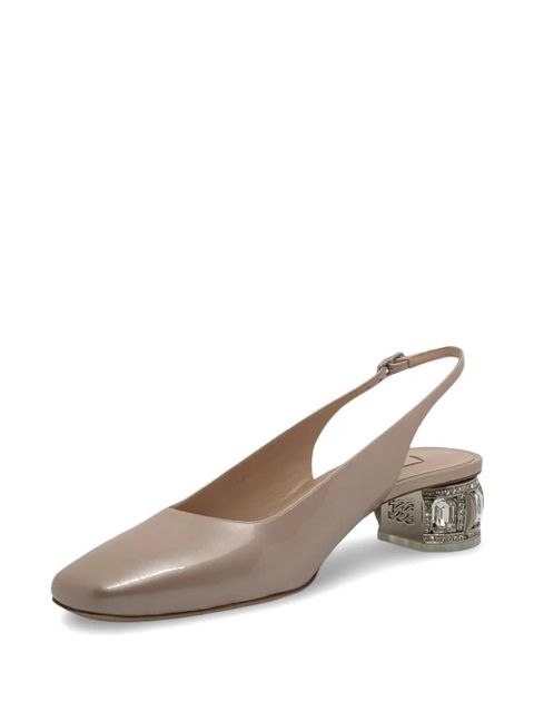 Casadei crystal-embellished slingback pumps - Neutrals