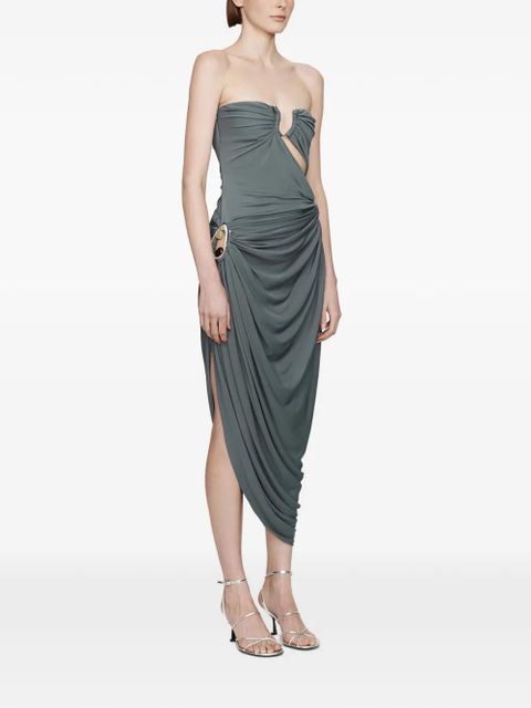 Christopher Esber Orica crystal-embellished ruched strapless dress - Grey - zdjęcie produktu nr 2