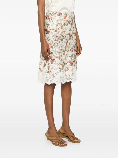 DÔEN Elowette lace-trim mini skirt - Neutrals