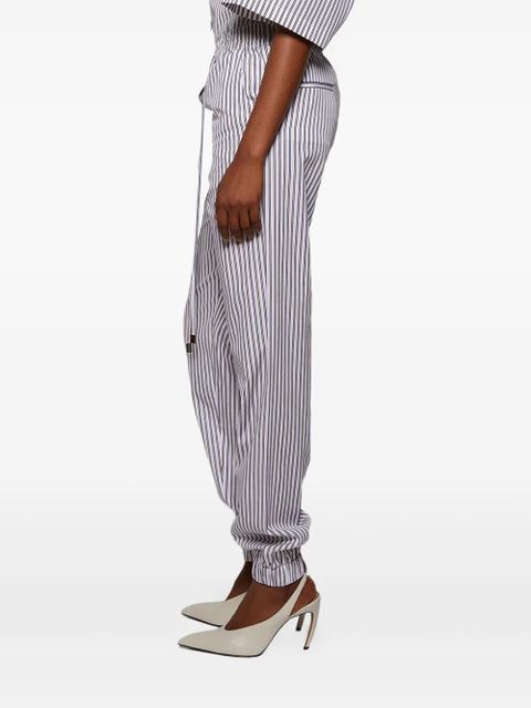 The Attico striped drawstring long pant - White