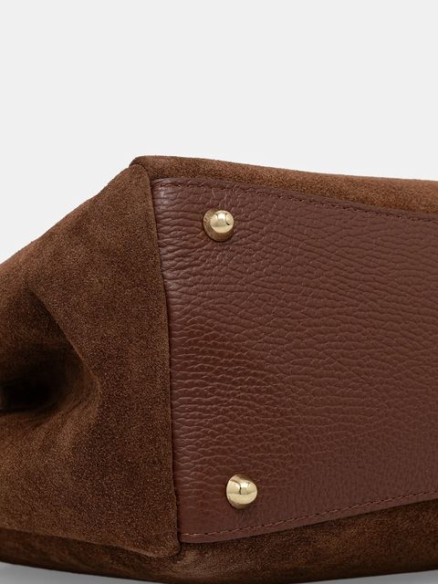 Answear.LAB torebka zamszowa kolor brązowy