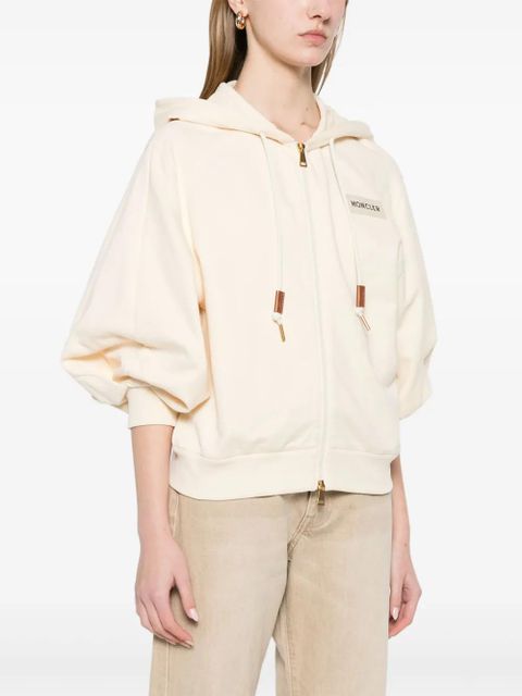Moncler cotton zip-up hoodie - Neutrals