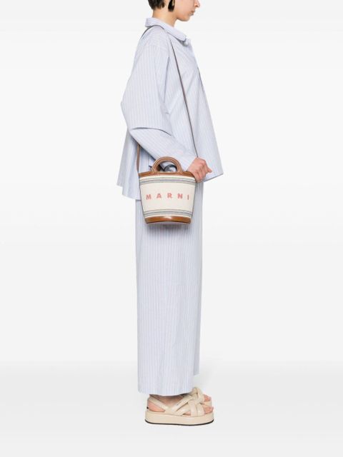 Marni Tropicalia canvas bucket bag - Neutrals