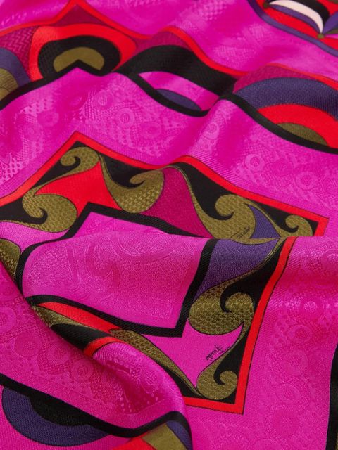 PUCCI mixed-print jacquard scarf - Pink