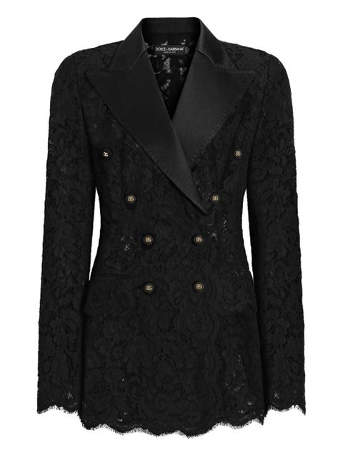 Dolce & Gabbana double-breasted lace blazer - Black - zdjęcie produktu nr 1