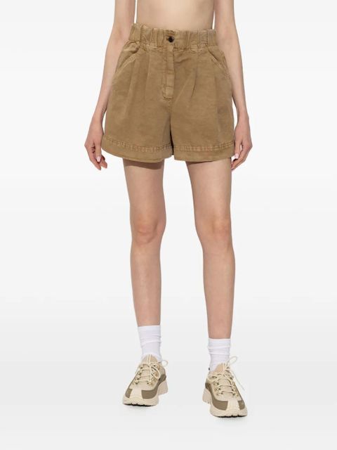 Moncler Grenoble pleated logo-patch shorts - Neutrals